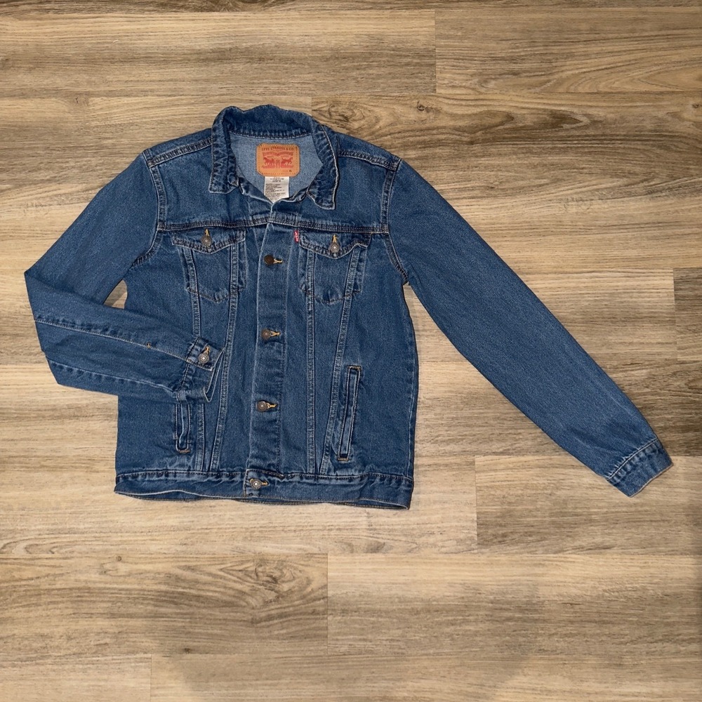 Levi's Original Trucker Denim Jacket Girl's Medium Wash XL 13-15